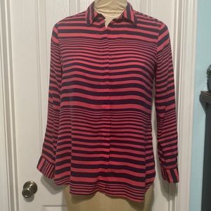 Foxcroft button down shirt red and navy blue